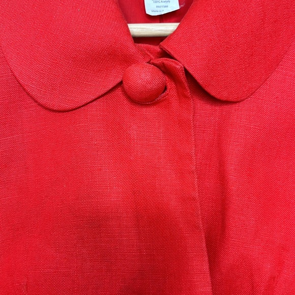 J.Crew | Red Linen Tulip Blazer Jacket; Size 0 - Picture 8 of 13